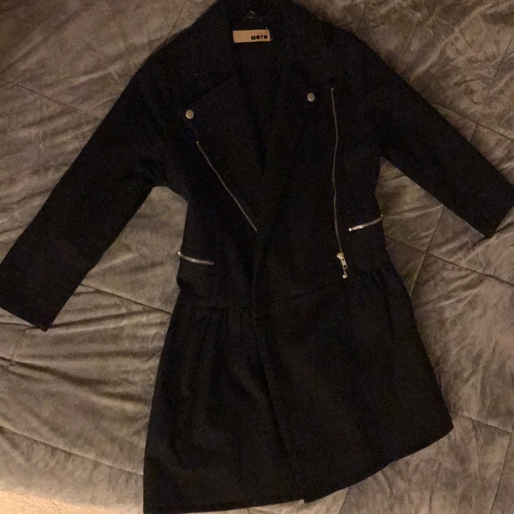 Topshop Black Moro trench coat